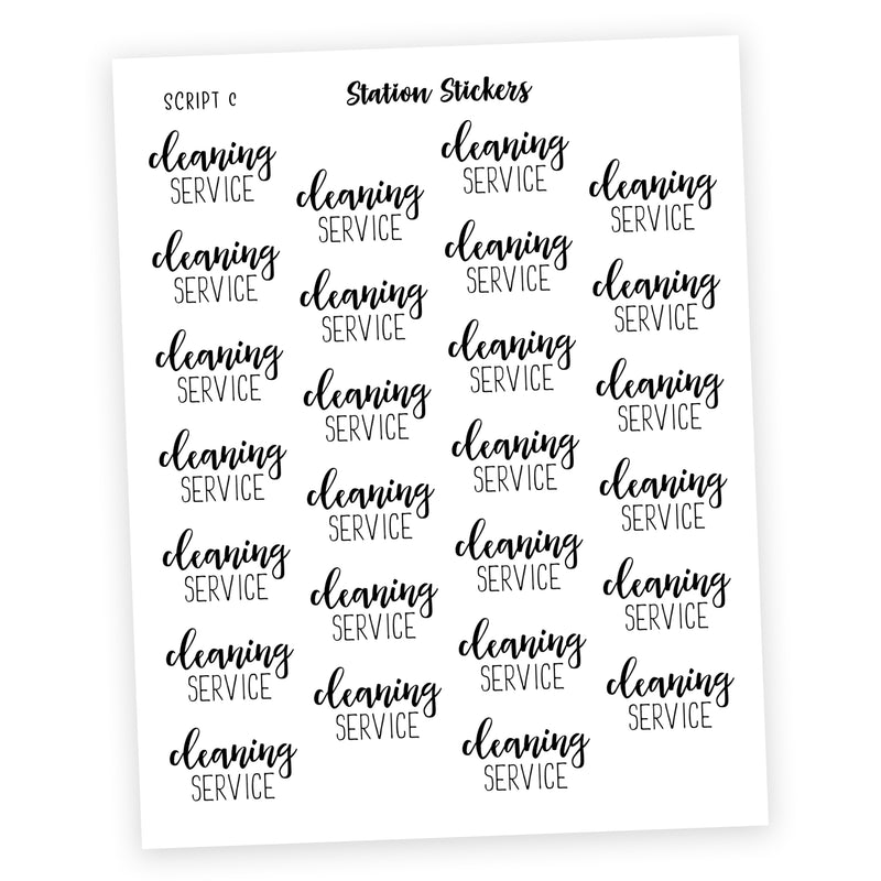 CLEANING SERVICE • Script Stickers