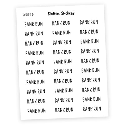 BANK RUN Stickers