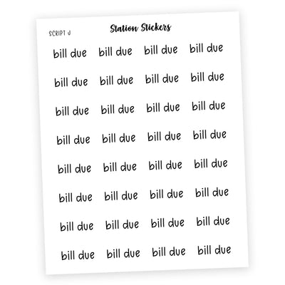 Bill Due Script Stickers