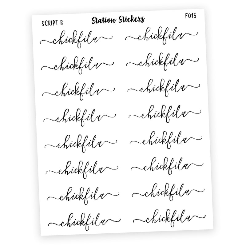 CHICKFILA • Script Stickers