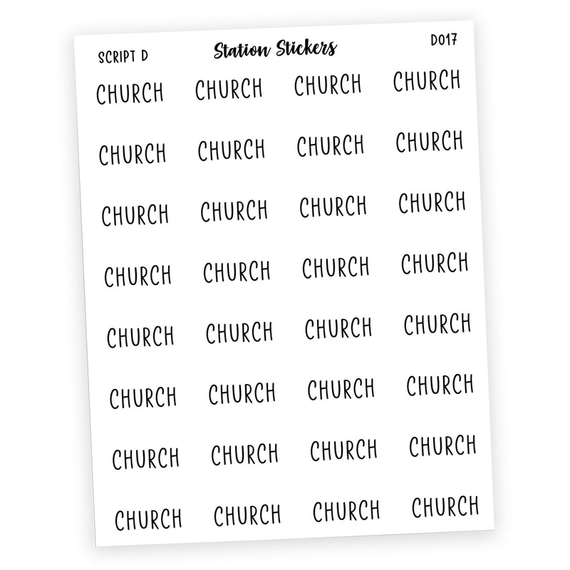 Church • Script Stickers