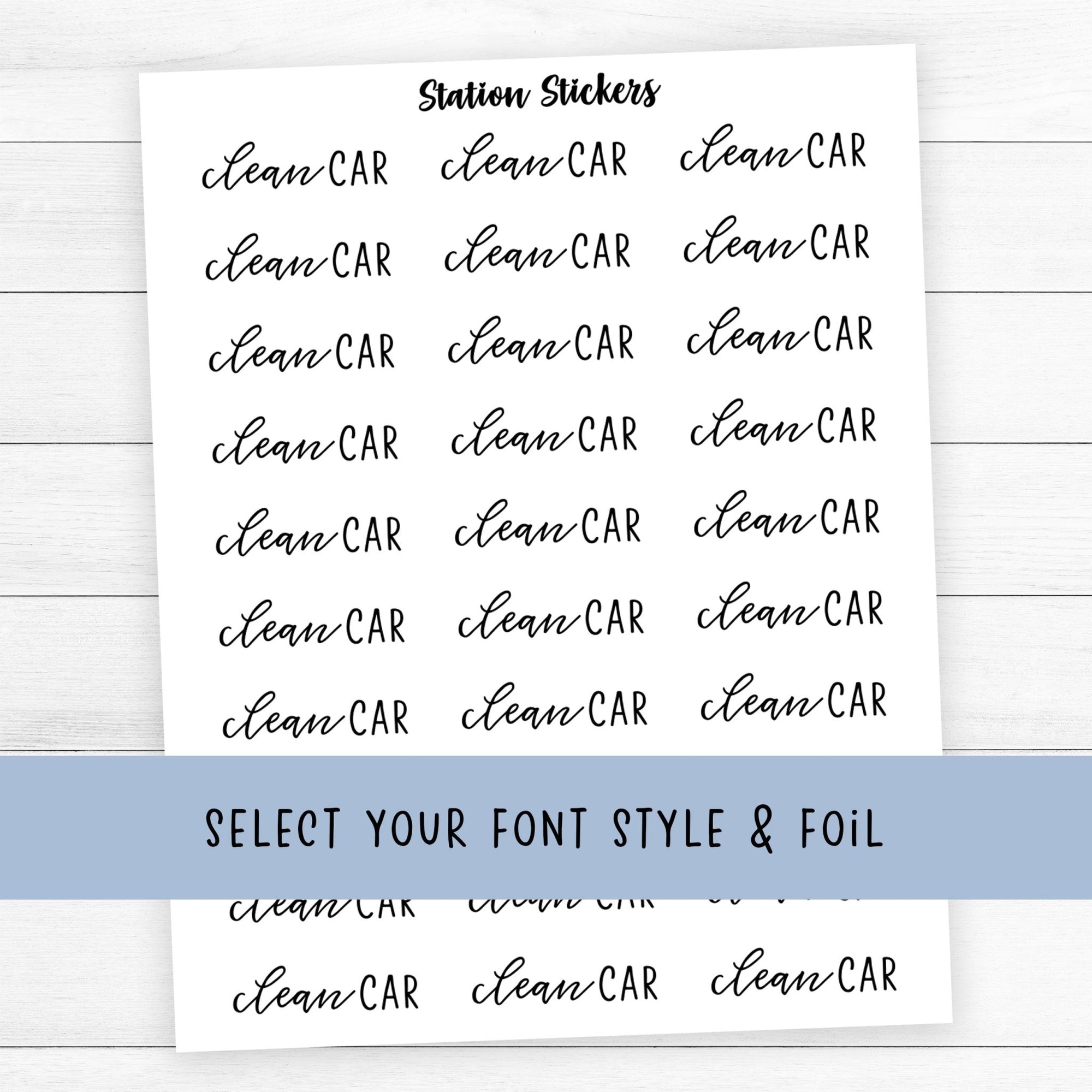 Clean Car Script Stickers
