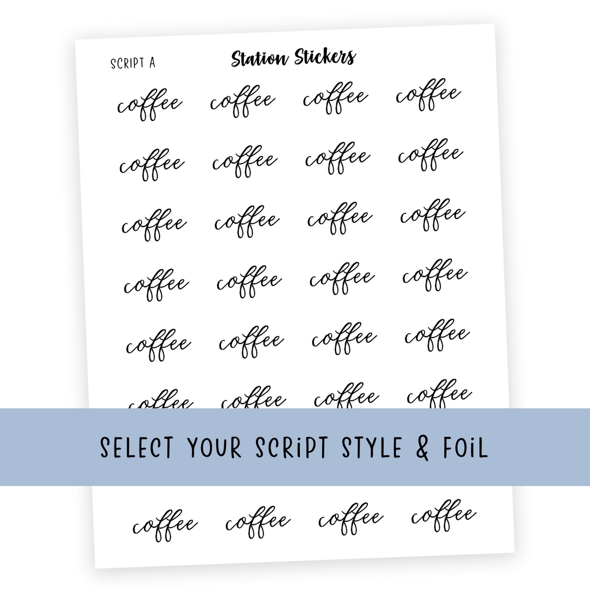 COFFEE • Script Stickers