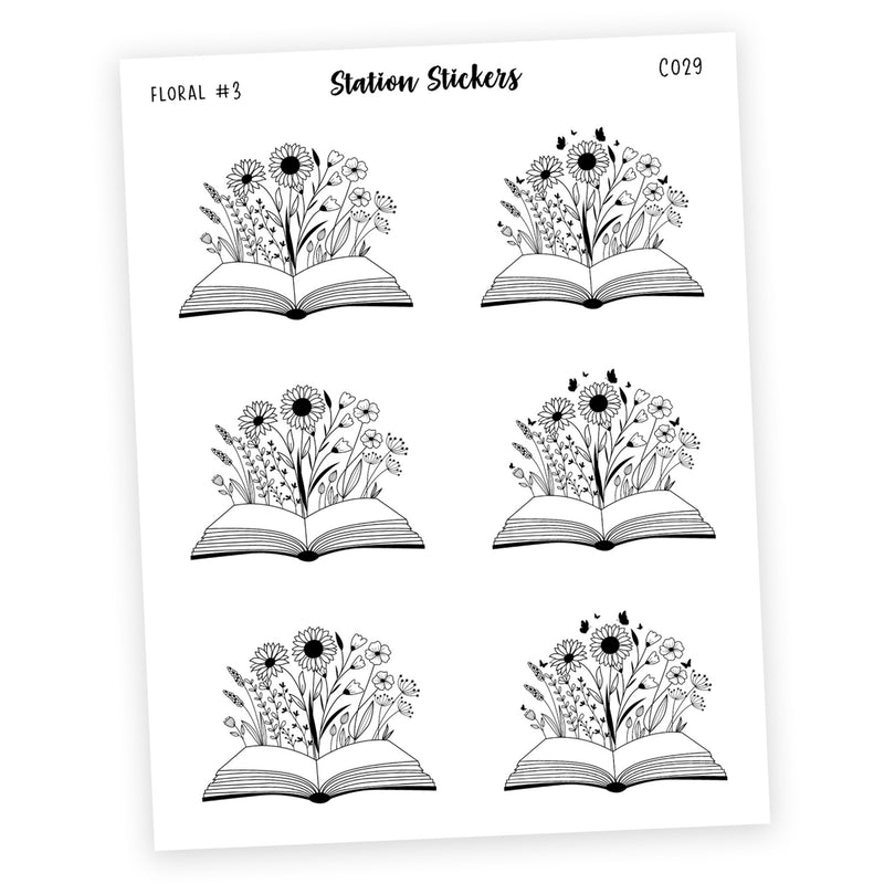 Floral Decorative Stickers #3 - Station Stickers