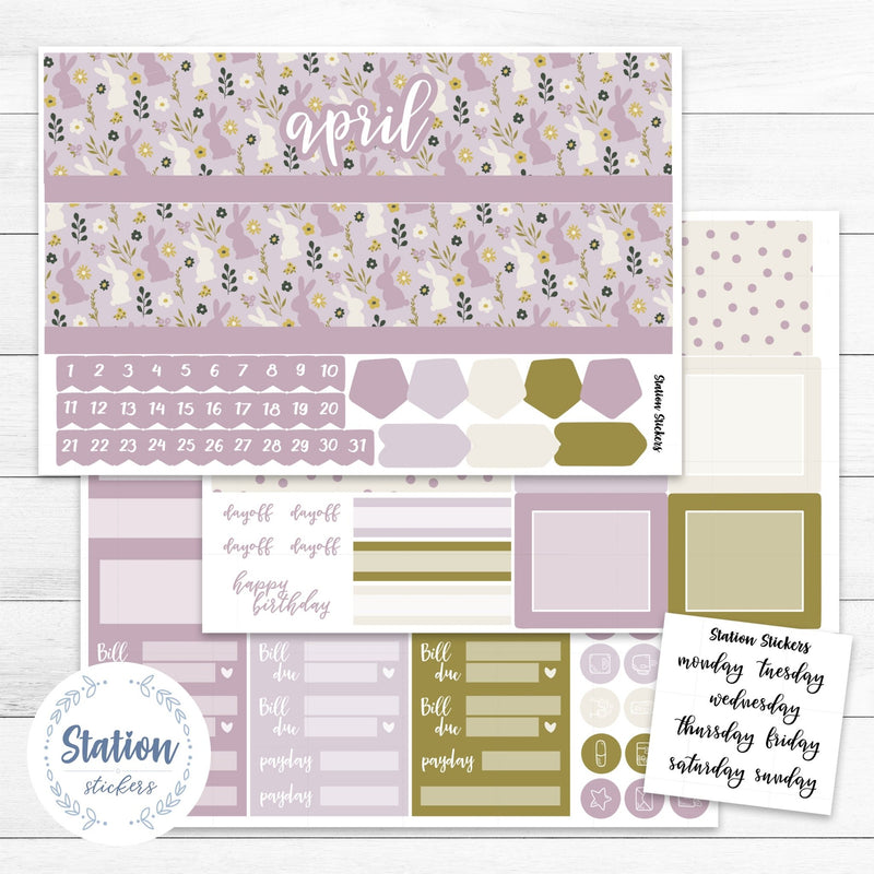 Monthly EC 7X9 Daily Duo • Bunny - Station Stickers