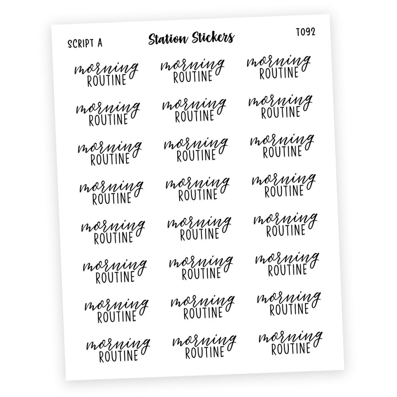 MORNING ROUTINE • Script Stickers