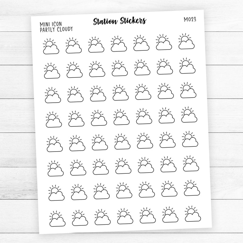 Partly Cloudy Mini Icon Stickers