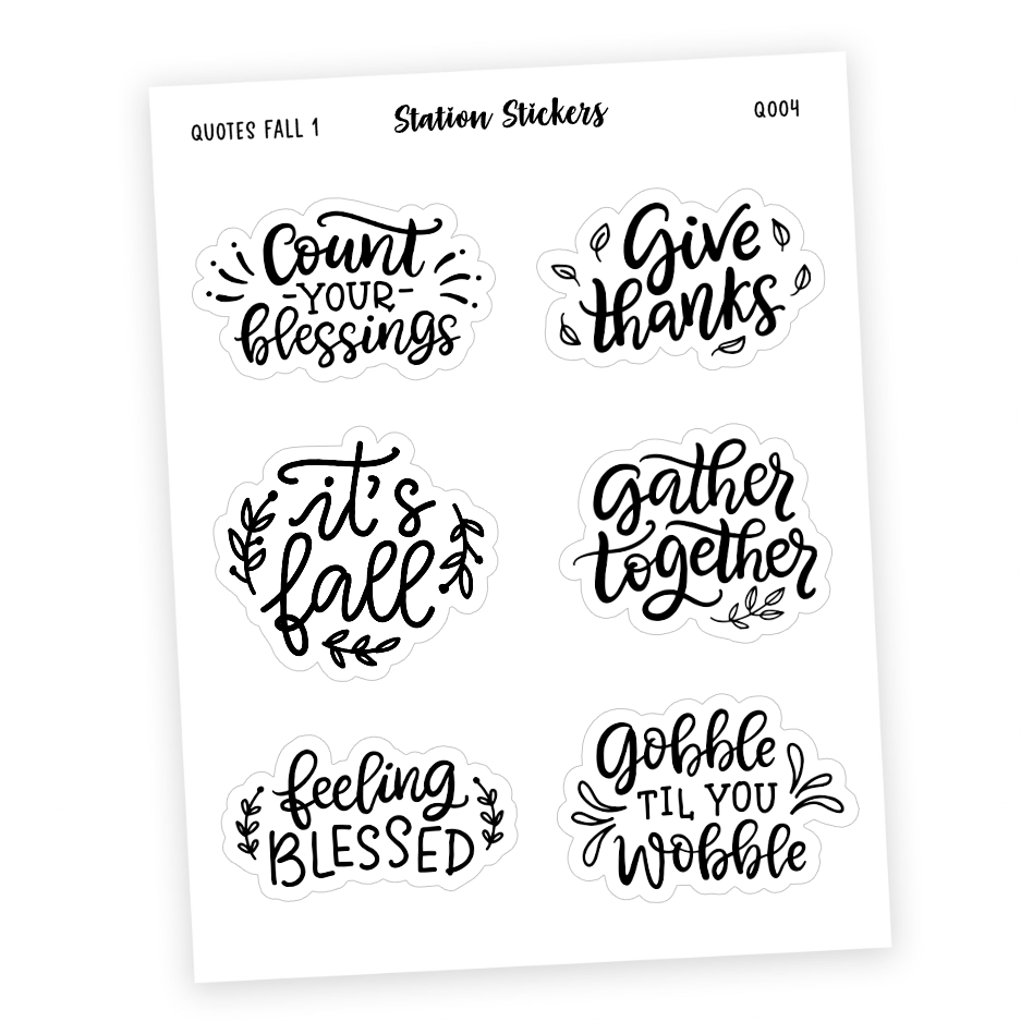 Fall Quote Stickers 1