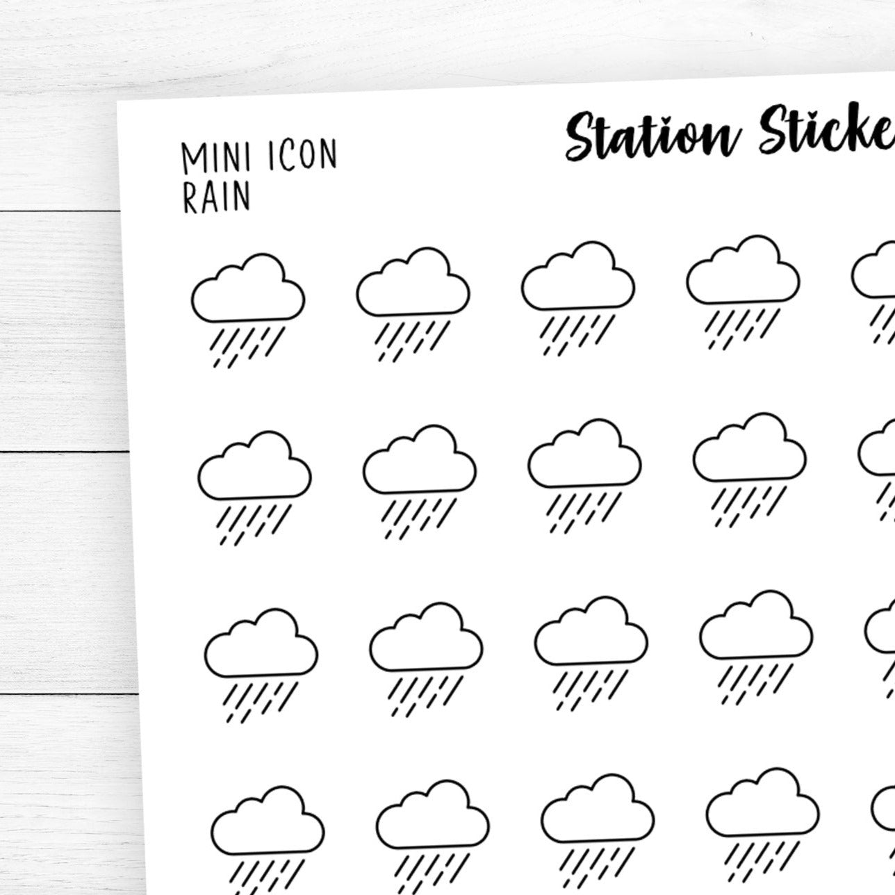 Rain Mini Icon Stickers
