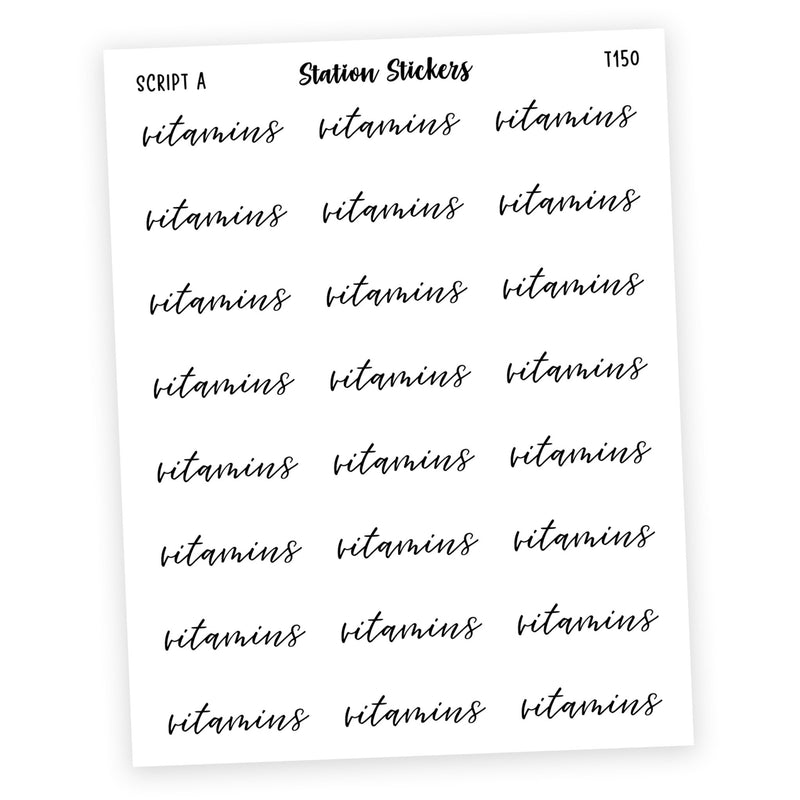 Vitamins • Script Stickers